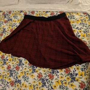 Red plaid skater skirt